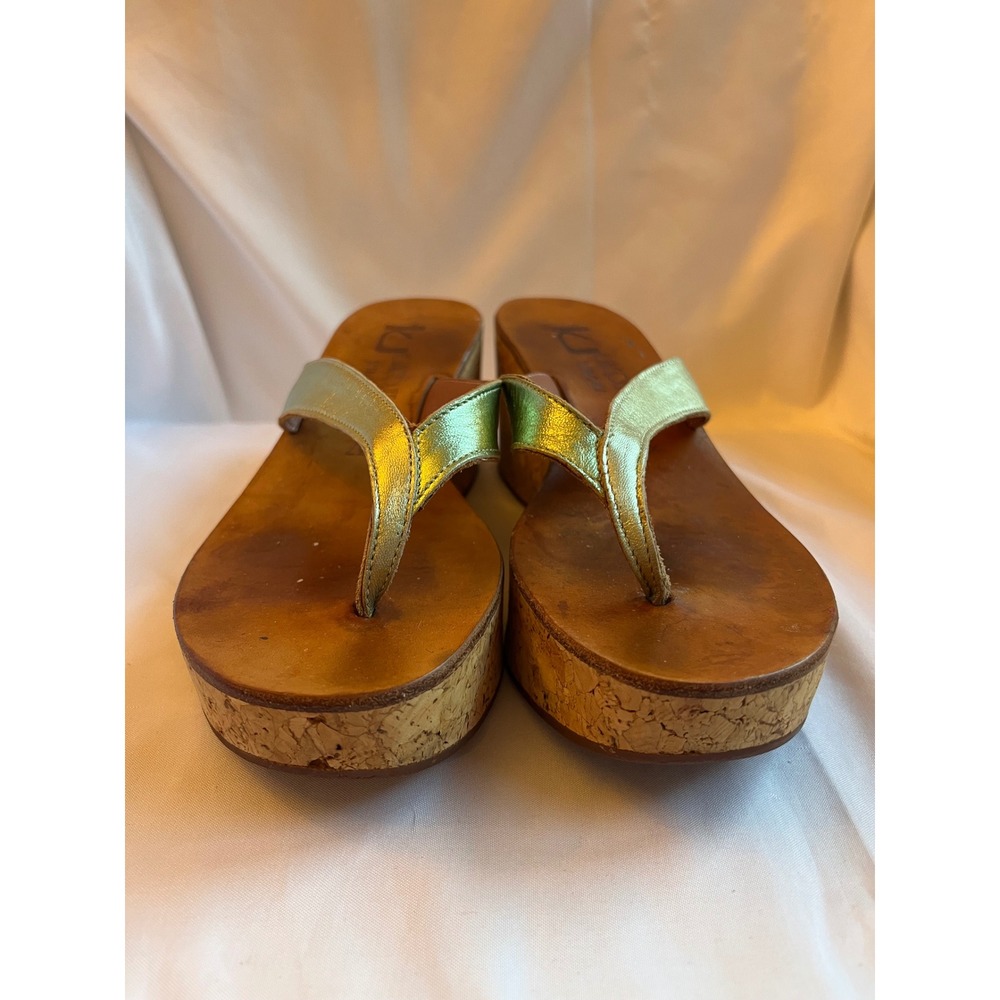 K Jacques St Tropez Sandals Metallic Green